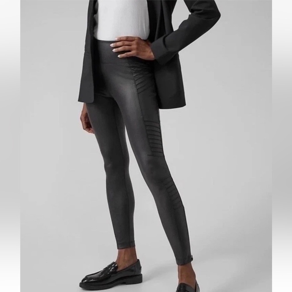Athleta Black Delancey gleam moto tight leggings - 3X‎